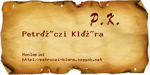 Petróczi Klára névjegykártya